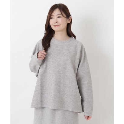 ◆【リンネル10月号掲載】起毛ニットソーラグラン切替ビッグプルオーバー （パープル(983)）｜詳細画像