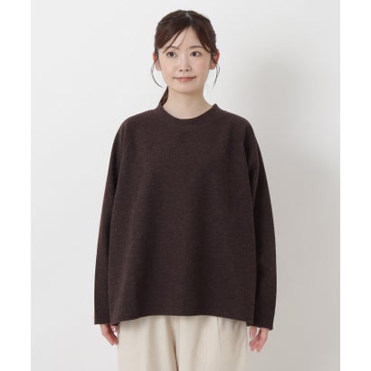 ◆【リンネル10月号掲載】起毛ニットソーラグラン切替ビッグプルオーバー （パープル(983)）｜詳細画像