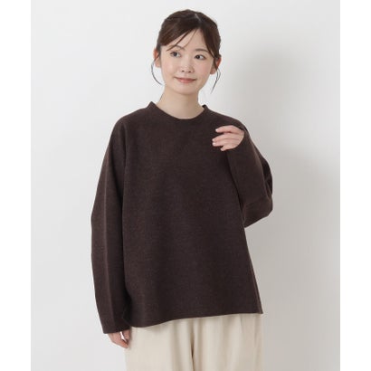 ◆【リンネル10月号掲載】起毛ニットソーラグラン切替ビッグプルオーバー （ブラウン(943)）｜詳細画像