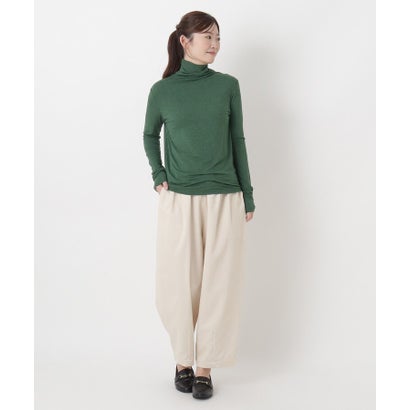 ◆【リンネル10月号掲載】ウール混タートルネックプルオーバー （グリーン(922)）｜詳細画像