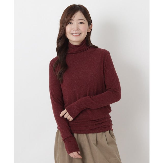 ◆【リンネル10月号掲載】ウール混タートルネックプルオーバー （ボルドー(964)）