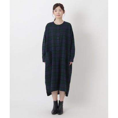 ◆【リンネル10月号掲載】リサイクルネルワンピース （ネイビー(994)）｜詳細画像