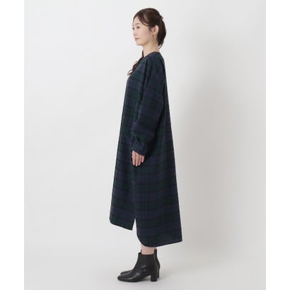 ◆【リンネル10月号掲載】リサイクルネルワンピース （ネイビー(994)）｜詳細画像