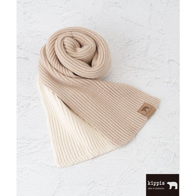 ◆【あったか】Kippis キッピス もちもちニット差し込みマフラー （ベージュ(952)）