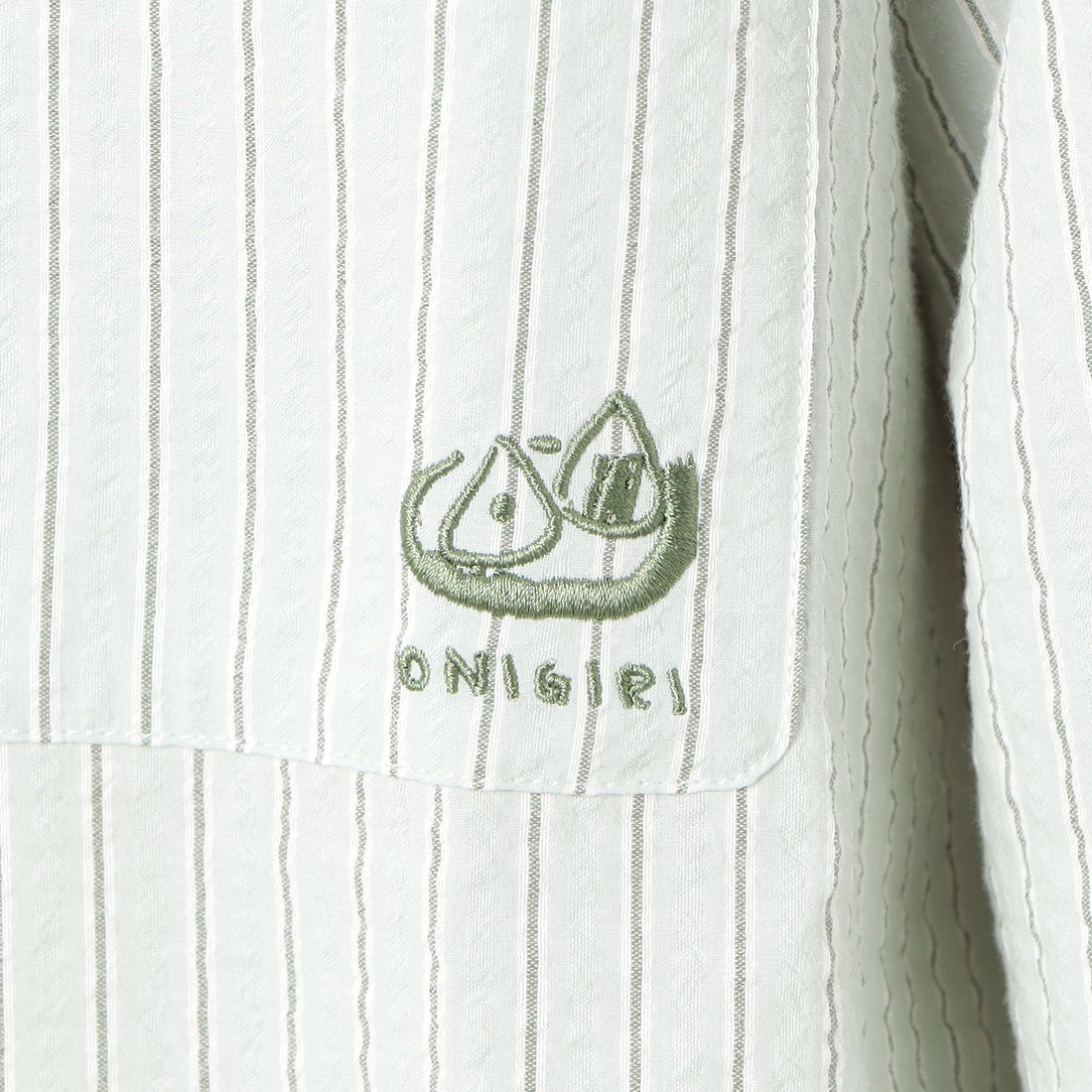 オニギリ ONIGIRI ストライプBIGシャツ （グリーン） -ファッション