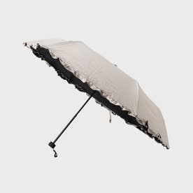 【晴雨兼用】フリル折り畳み傘 （ベージュ(052)）