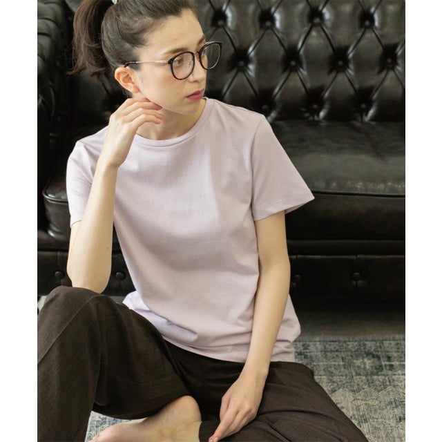 UV／接触冷感 スビンコットン混ベーシックTシャツ （ラベンダー(080)）