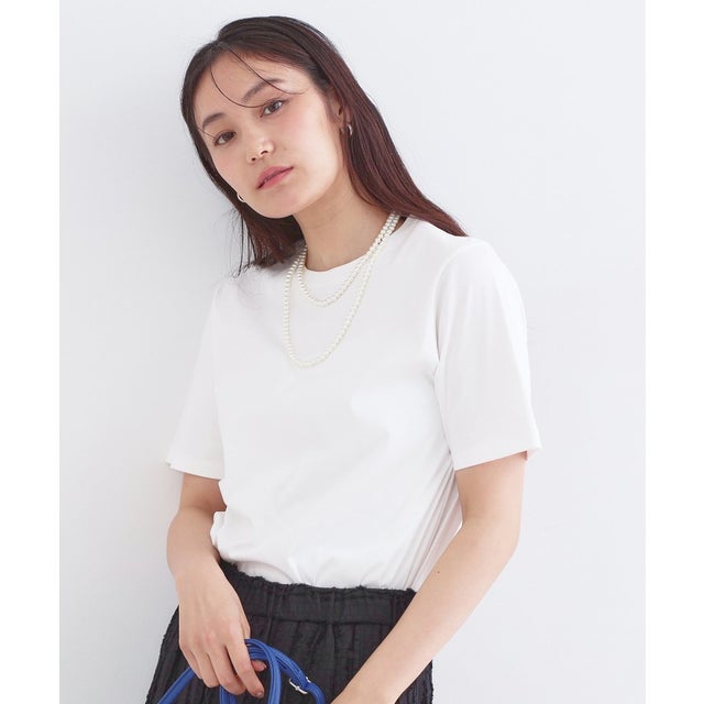 オーガニックコットン混ベーシックTシャツ【洗濯機OK】 （ホワイト(001)）