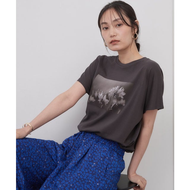 フォトプリントドルマンTシャツ【洗濯機OK】 （チャコールグレー(014)）