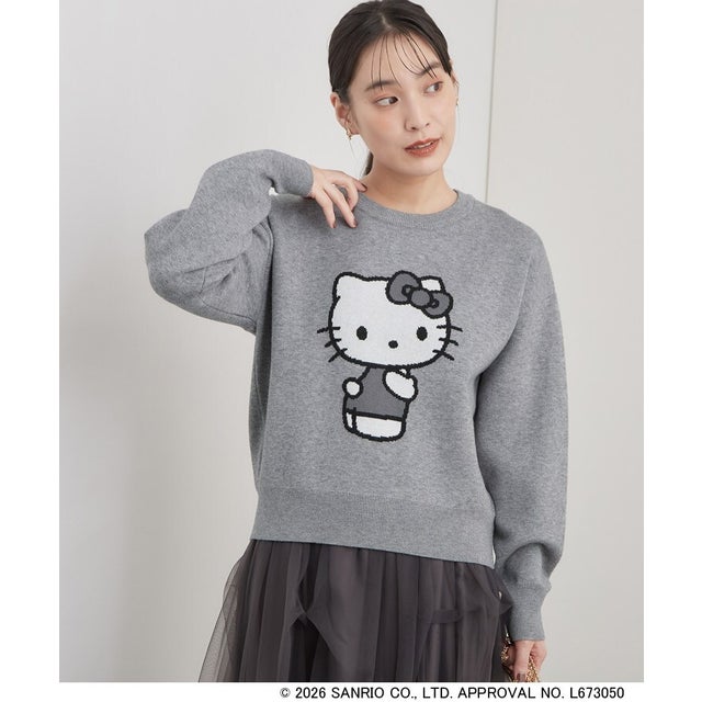 ◆【HELLO KITTY ／ TINY CHUM】ジャガードニットプルオーバー （グレー(012)）