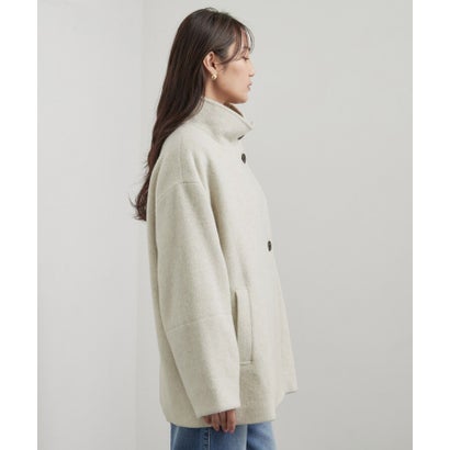 ウール混シャギースタンドミドルコート （ライトグレー(011)）｜詳細画像
