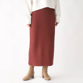 ぽこぽこナローニットスカート【洗濯機洗い可】 （ペルシアンレッド(074)）