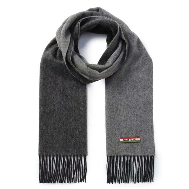 リバーシブルカシミヤ100％マフラー （GREY）