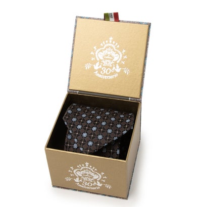 ネクタイ30th Anniv BOX 小紋 （こげ茶）｜詳細画像