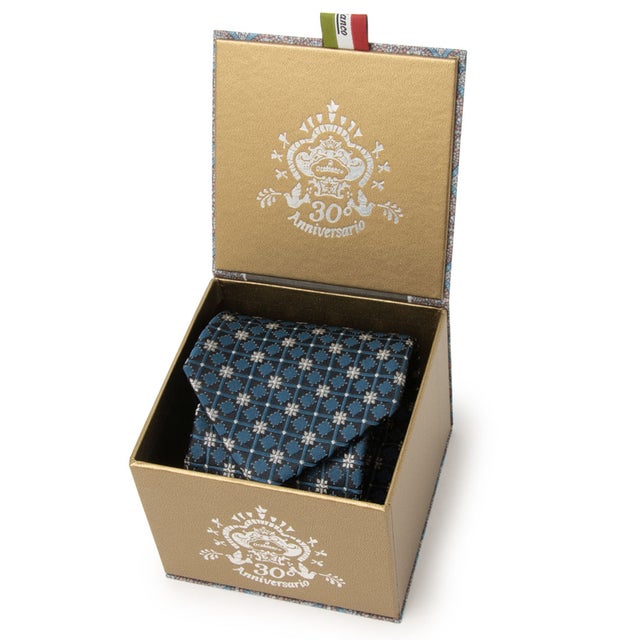 ネクタイ30th Anniv BOX 小紋 （ペトロール）
