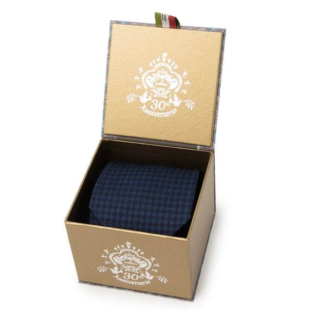 ネクタイ30th Anniv BOX ソリッド （ダークネイビー）