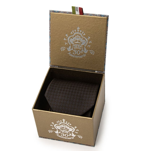 ネクタイ30th Anniv BOX ソリッド （こげ茶）