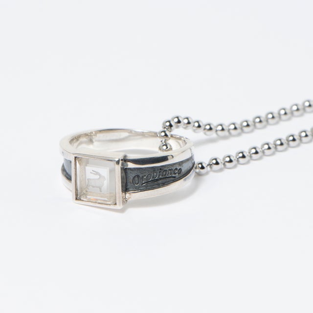 
                    日本製 シルバー925 リング ネックレス 指輪 （シルバー×ホワイトクォーツ）
