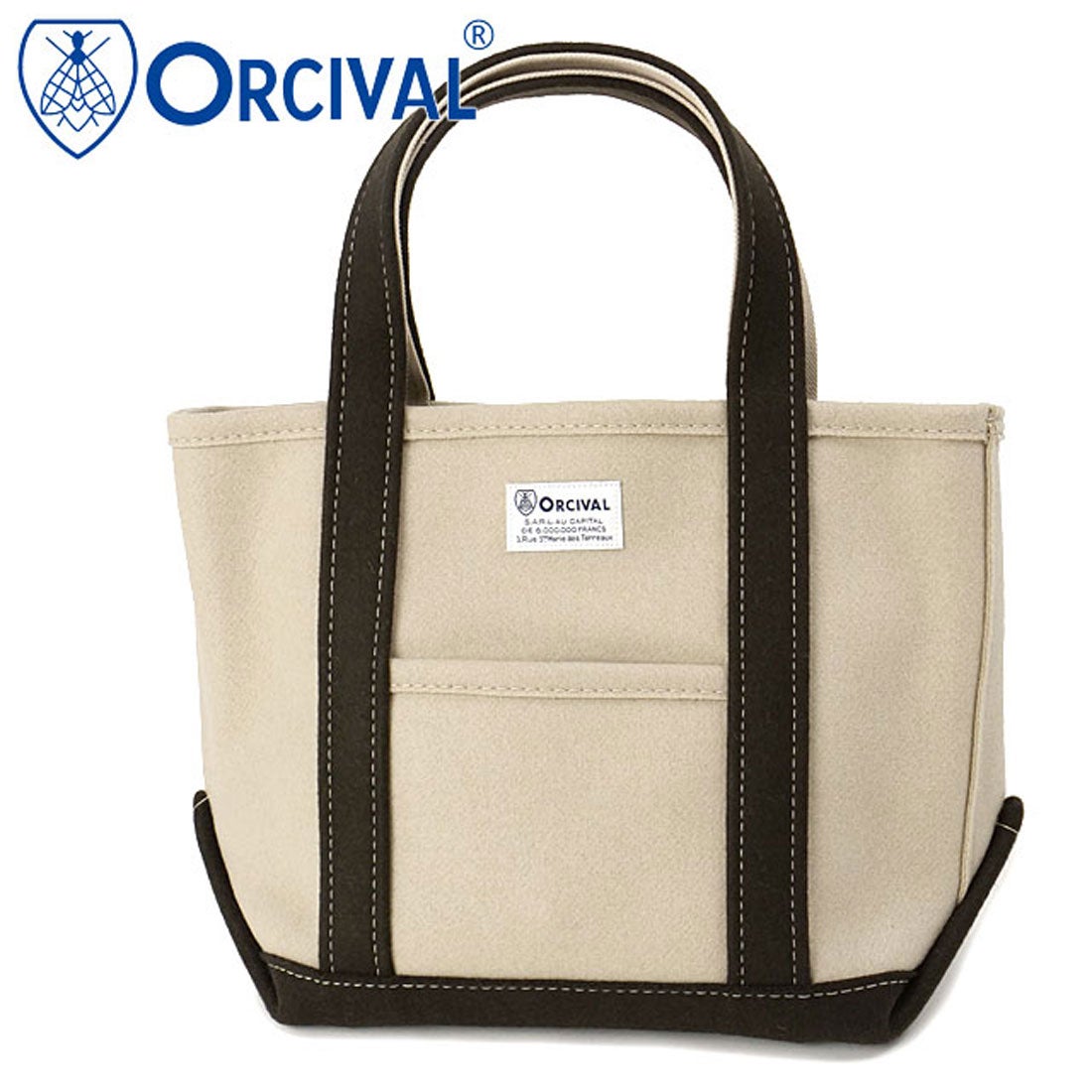 オーシバル ORCIVAL HEAVY MELTON TOTE BAG SMALL PARCHMENT-BEIGE/LOW 