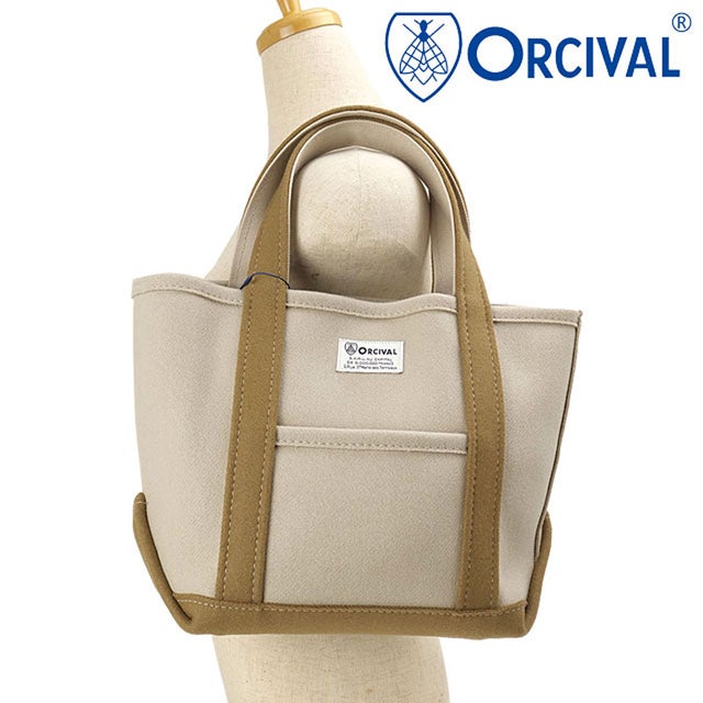 HEAVY MELTON TOTE BAG SMALL PARCHMENT-BEIGE/CAMEL [#OR-H0241-HML] （PARCHMENT-BEIGE/CAMEL）