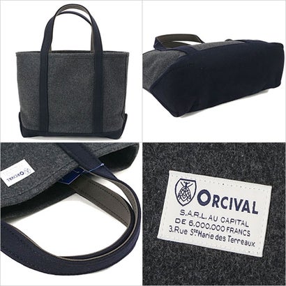 HEAVY MELTON TOTE BAG MEDIUM TOP-CHARCOAL/NAVY [#OR-H0240-HML] （TOP-CHARCOAL/NAVY）｜詳細画像