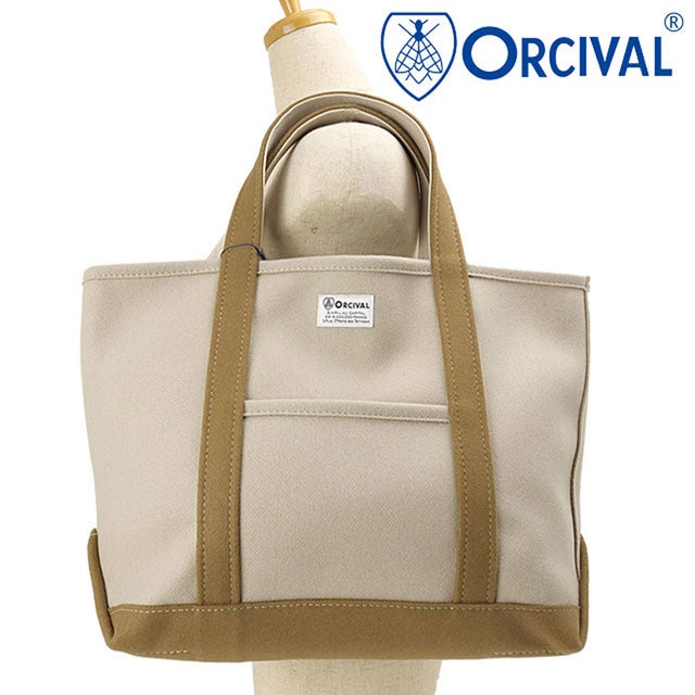 HEAVY MELTON TOTE BAG MEDIUM PARCHMENT-BEIGE/CAMEL [#OR-H0240-HML] （PARCHMENT-BEIGE/CAMEL）