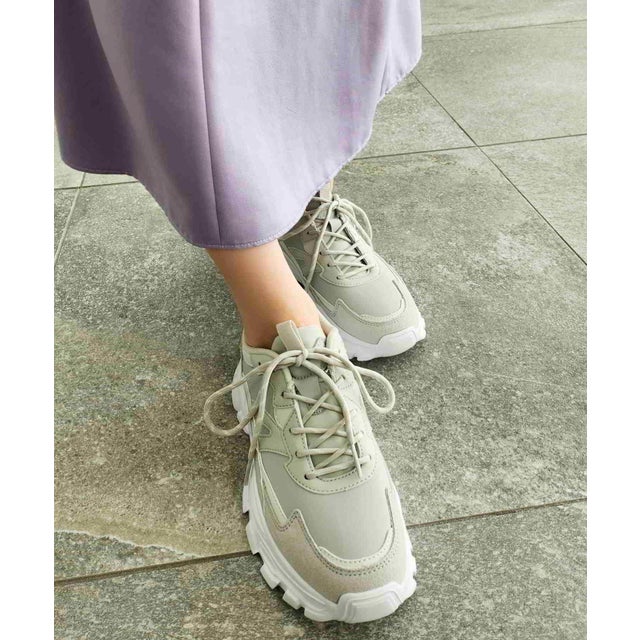 ストライプシューレース厚底スニーカー/OT3728（GRAY）
