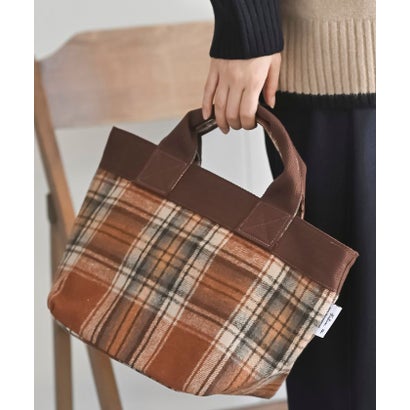 アールピーエス rps 起毛チェックミニトートBAG （ブラック）｜詳細画像