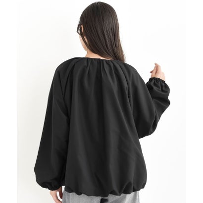 ノーカラーギャザーバルーンブルゾン （ブラック）｜詳細画像