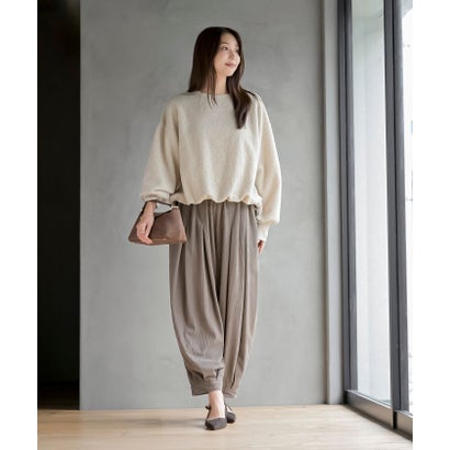 コーデュロイタックコクーンパンツ （チャコールグレー）｜詳細画像