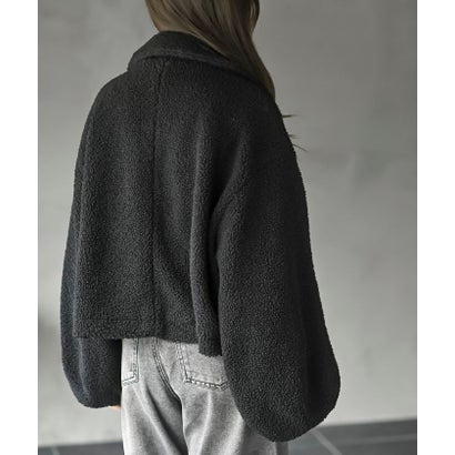 アールピーエス rps コクーンスリーブWZIPショートコート （ブラック）｜詳細画像