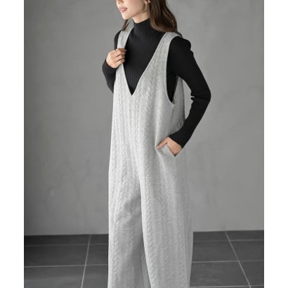 アールピーエス rps ふくれジャガードBACKリボンロンパース （チャコールグレー）｜詳細画像