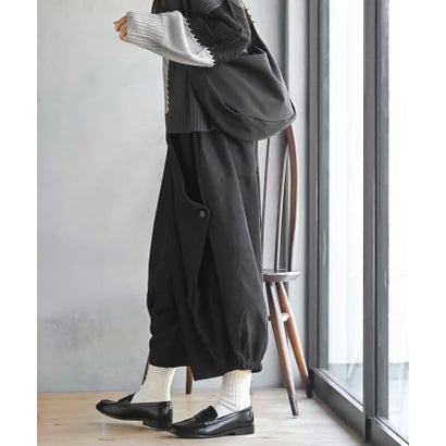 起毛2WAYボリュームパンツ （チャコールグレー）｜詳細画像