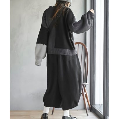 起毛2WAYボリュームパンツ （チャコールグレー）｜詳細画像