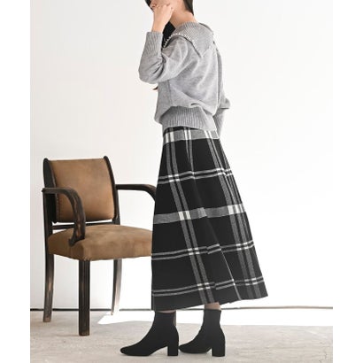 アールピーエス rps ニットフレアースカート （ブラウン）｜詳細画像