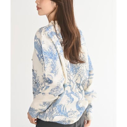 総柄プリントニットプルオーバー （ピンク）｜詳細画像