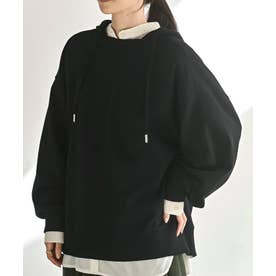 裏毛ガゼットフードパーカー （ブラック）