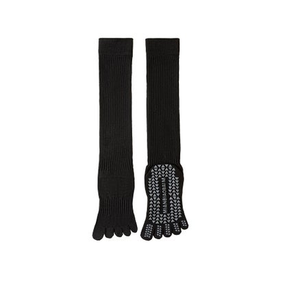 【ネット限定】ヨガ ピラティス ソックス 靴下 5本指 リブ ロング yoga （ブラック）｜詳細画像