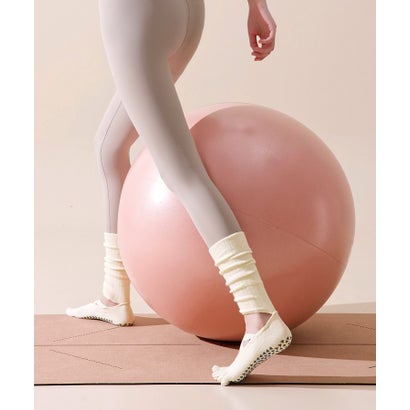 オシャレボ OSYAREVO 【ネット限定】ヨガ ピラティス ソックス 靴下 5本指 レッグウォーマー付き yoga （オフホワイト）｜詳細画像