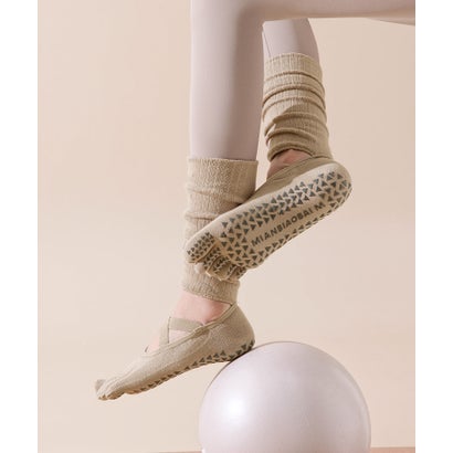 オシャレボ OSYAREVO 【ネット限定】ヨガ ピラティス ソックス 靴下 5本指 レッグウォーマー付き yoga （グレイッシュベージュ）｜詳細画像