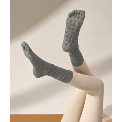オシャレボ OSYAREVO 【ネット限定】ヨガ ピラティス ソックス 靴下 5本指 アンクレット yoga （グレー）｜詳細画像