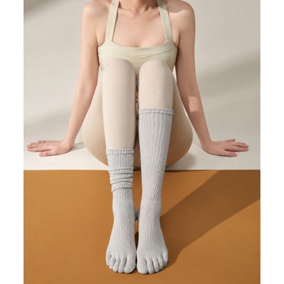 オシャレボ OSYAREVO 【ネット限定】ヨガ ピラティス ソックス 靴下 5本指 アンクレット yoga （ライトグレー）｜詳細画像