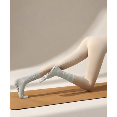 オシャレボ OSYAREVO 【ネット限定】ヨガ ピラティス ソックス 靴下 5本指 アンクレット yoga （ライトグレー）｜詳細画像