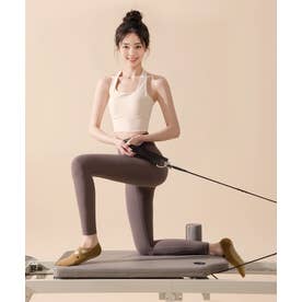 【ネット限定】ヨガ ピラティス ソックス 靴下 5本指 リブ スリークォーター yoga （キャメル）