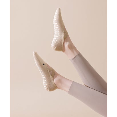 オシャレボ OSYAREVO 【ネット限定】ヨガ ピラティス ソックス 靴下 5本指 リブ スリークォーター yoga （グレイッシュベージュ）｜詳細画像