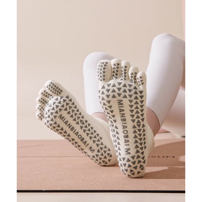 オシャレボ OSYAREVO 【ネット限定】ヨガ ピラティス ソックス 靴下 くるぶし クロスバンド yoga （オフホワイト）｜詳細画像