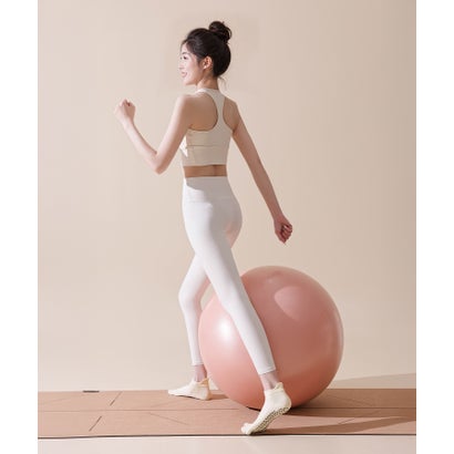 オシャレボ OSYAREVO 【ネット限定】ヨガ ピラティス ソックス 靴下 くるぶし クロスバンド yoga （オフホワイト）｜詳細画像