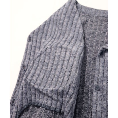 【ネット限定】ルームウェア セットアップ ニット カーディガン カップ付き ロングパンツ セット （ブルー）｜詳細画像