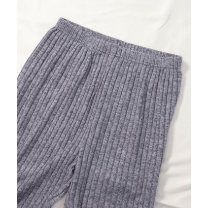 【ネット限定】ルームウェア セットアップ ニット カーディガン カップ付き ロングパンツ セット （ブルー）｜詳細画像