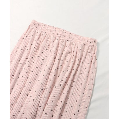 【ネット限定】ルームウェア セットアップ リブ カーディガン カップ付き ロングパンツ セット （ピンク×リボン柄）｜詳細画像